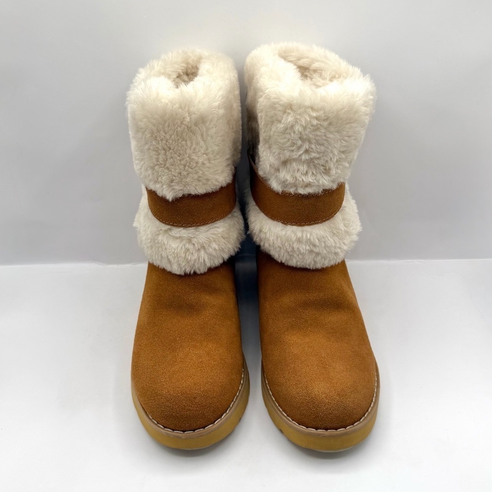 NEW Lands' End Suede
Winter Boots Faux Fur Sherpa
Buckle Trim Size 6B Snowdrift - Picture 5 of 8